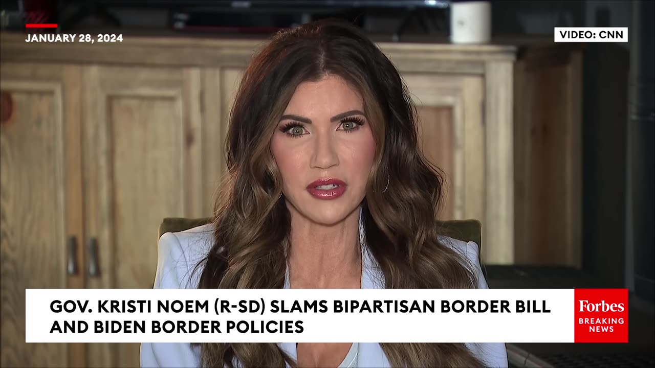 'Terrible Bill'_ Kristi Noem Slams Bipartisan Border Deal, Blames Biden For Ongoing Migrant Surge