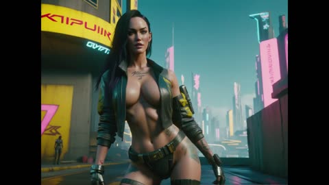 Megan Fox as Cyberpunk 2077 character Ai Generated