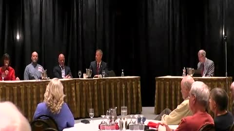 Republican Debate for Montana's CD 1. From left are Todd, Heuer, Jette, Olszewski and moderator Lott