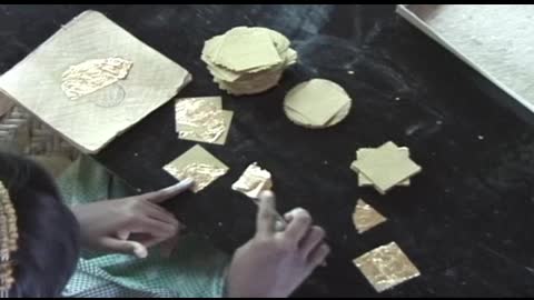 the making of Gold Leaf in Mandalay Myanmar