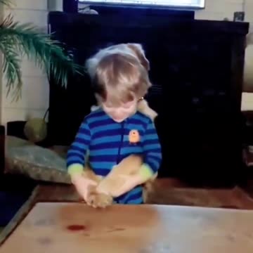 Dog first time meet his baby sister❤️😍