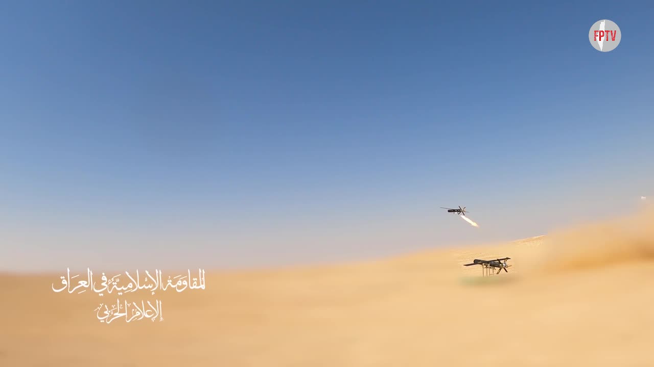 Iraqi Resistance launching drones towards a Zionist target in the occupied Syrian Golan, 10 Oct 2024