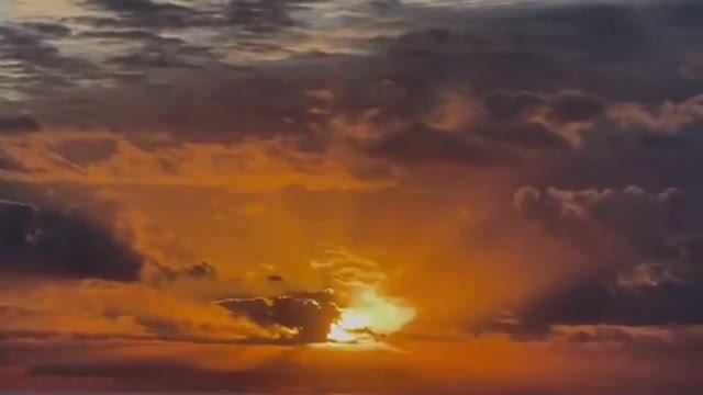 The sun set over the sea