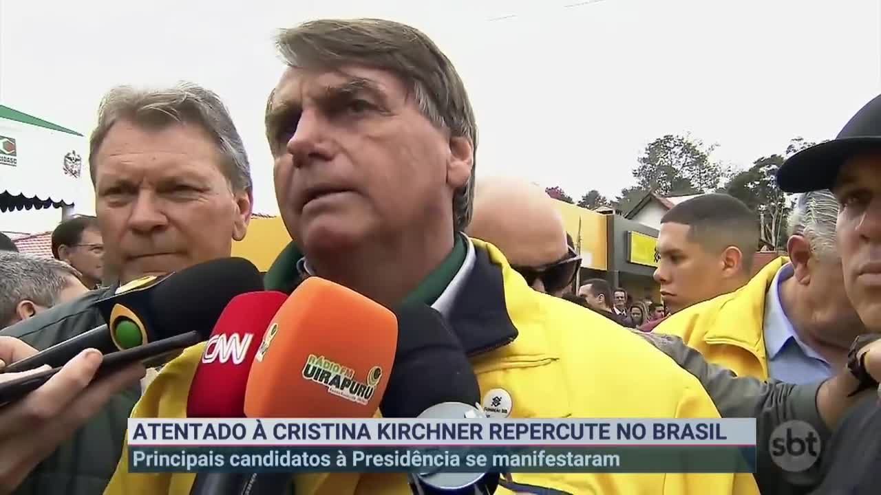 Presidenciáveis se manifestam sobre atentado contra Cristina Kirchner | SBT Brasil (02/09/22)