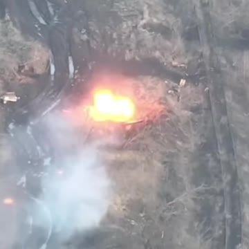 Drone Footage of Shelling Russian Trenches