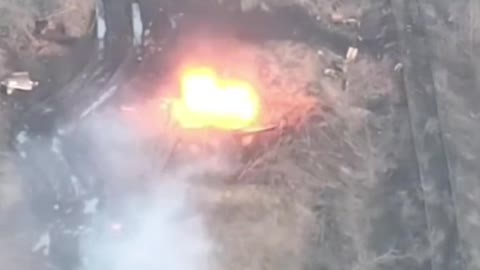 Drone Footage of Shelling Russian Trenches