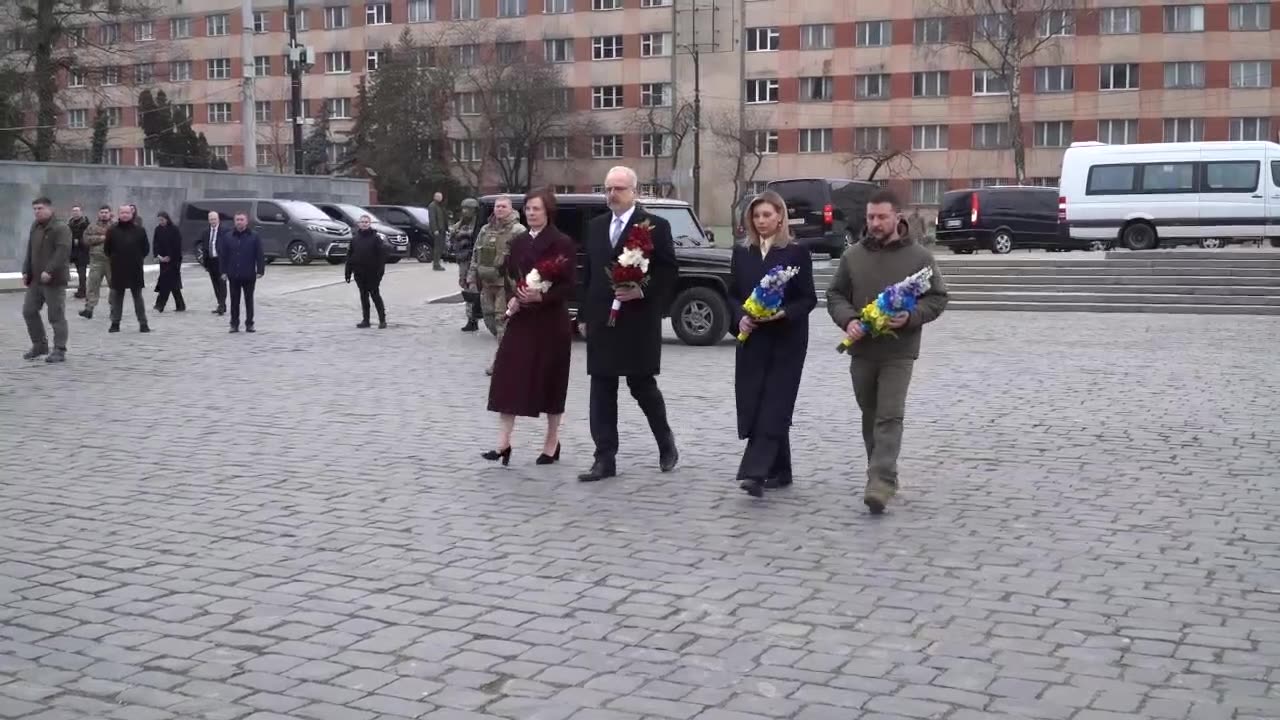 Vladimir and Elena Zelensky have met with the Latvian President Egils Levits