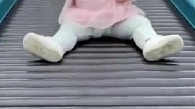 Baby Girl Doing Sliding #cutebaby