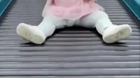 Baby Girl Doing Sliding #cutebaby