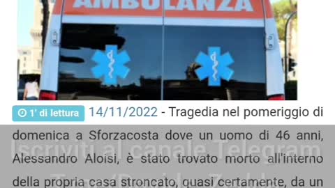 MALORI IMPROVVISI DAL 11 AL 14 NOVEMBRE 2022.