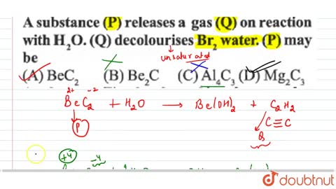 A substance (P) releases a gas (Q) on reaction with `H_