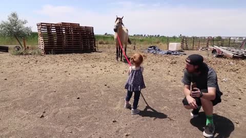 Adley RIDES SPIRIT the Horse!