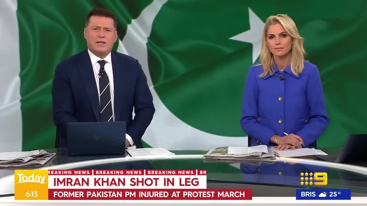 Imran Khan shot in leg at protest march | 9 News Australia