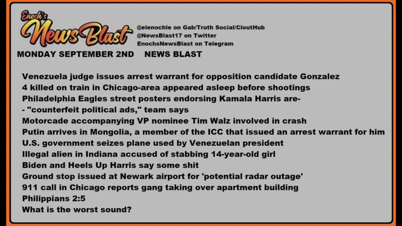 Monday, September 2, 2024 News Blast