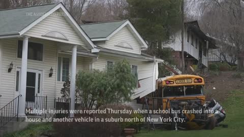 School bus crashes in New York suburb