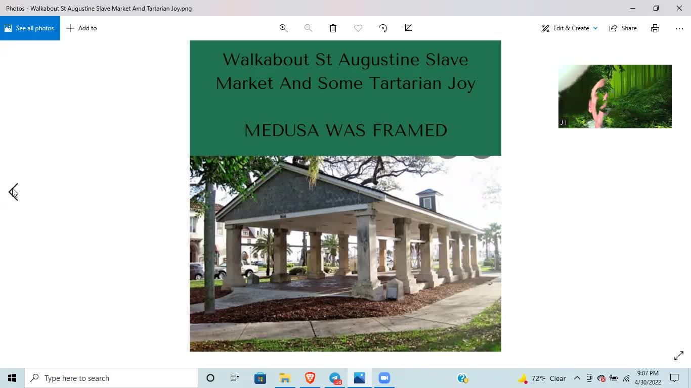 A couple walks around my lovely St Augustine Old Slave Market, The Great Cross and some Tartaria