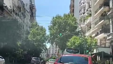 Driving through downtown Buenos Aires