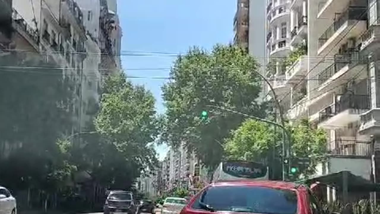 Driving through downtown Buenos Aires