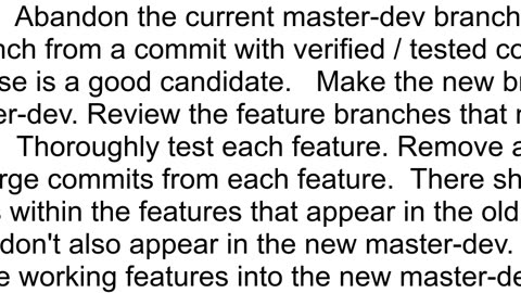 How to remove a feature from masterdev after has been intermingled with other feature commits