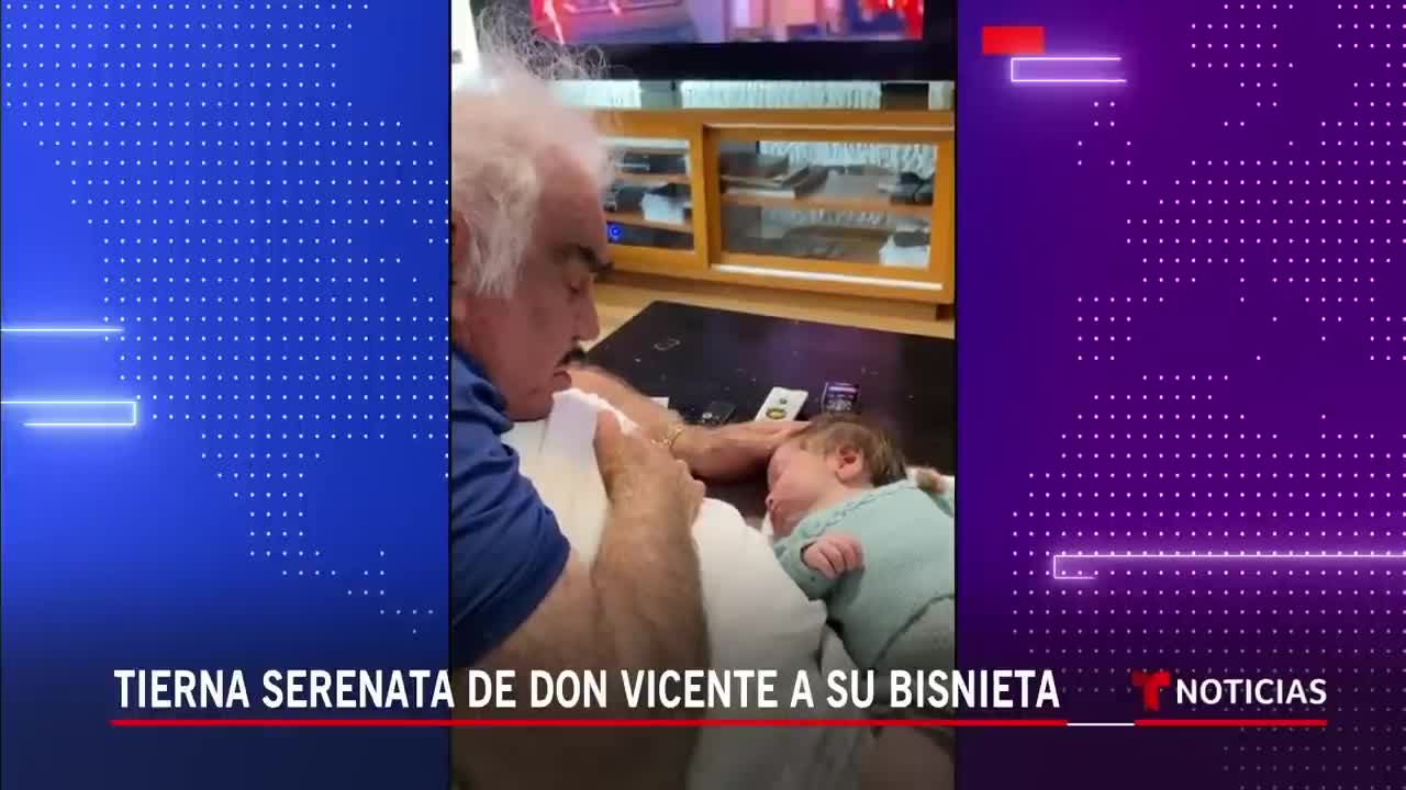 El tierno video donde 'Don Chente' le canta 'Muñequita linda' a su bisnieta _ Noticias Telemundo