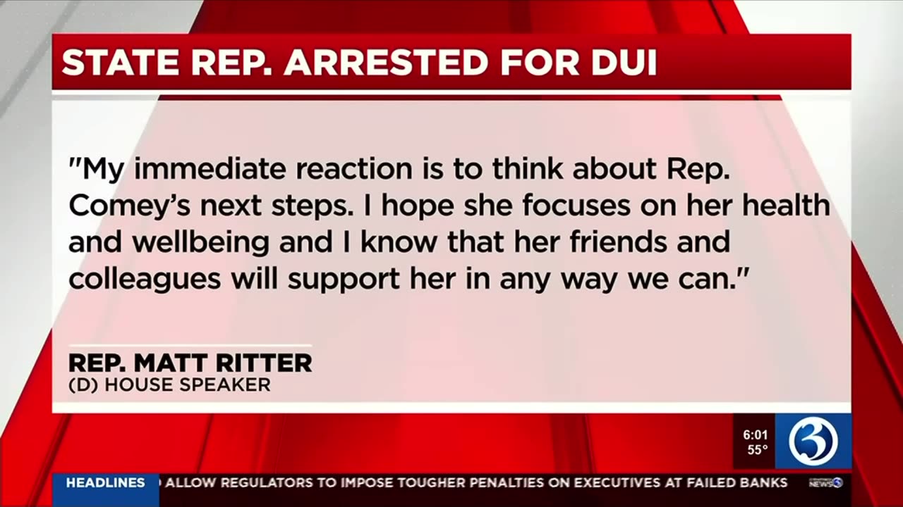 CT state representative Democrat Robin Comey arrested for DUI