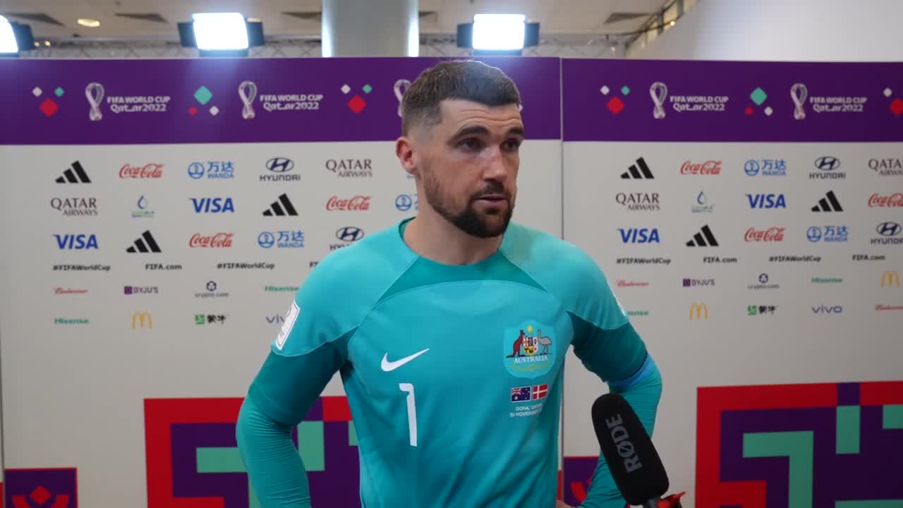 Mat Ryan _ FIFA World Cup Qatar 2022 _ Post-Match Interview Australia v Denmark