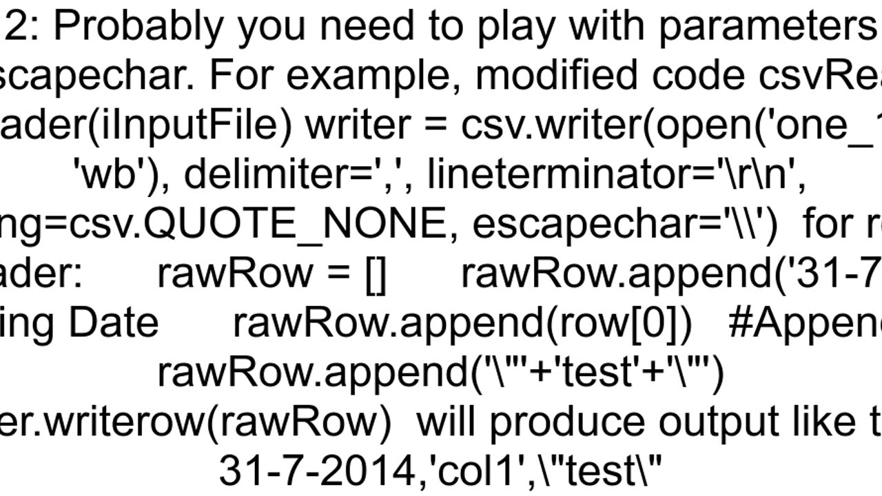 write csv file with double quotes for particular column not working