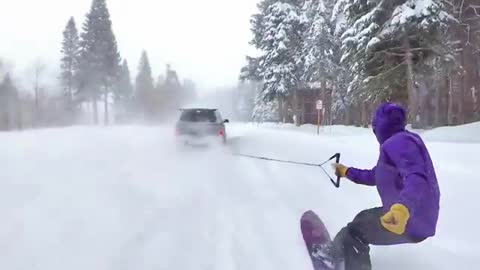 Car Snowboarding