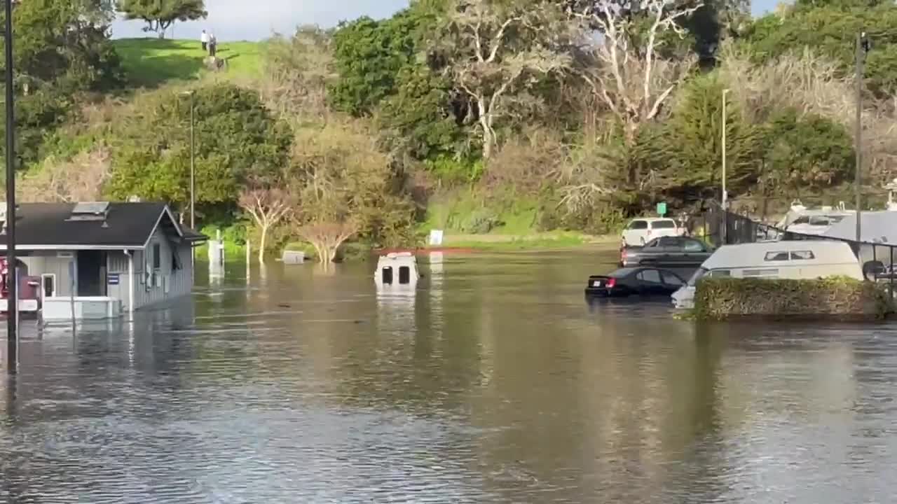 Tsunami Caused Flooding At Santa Cruz Harbor