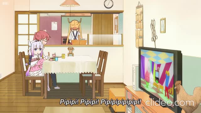 Kanna Is Watching TV While Eating | Kanna Cute Moments | Mini Dragon