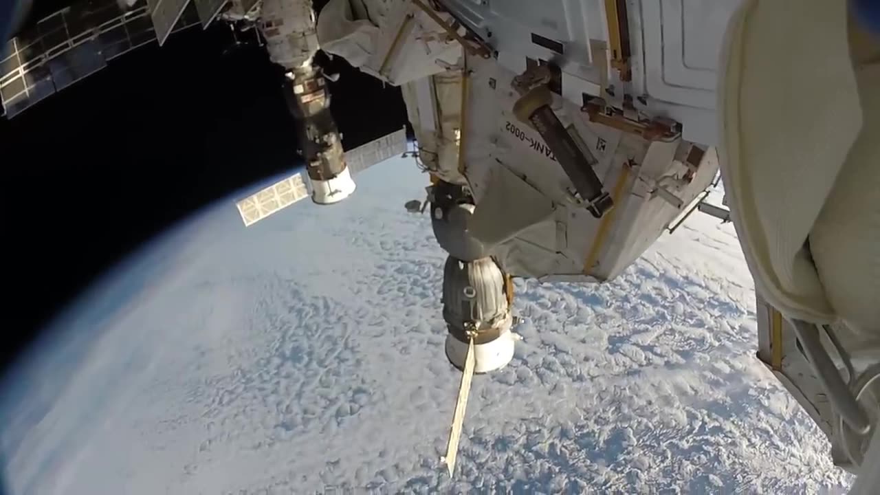 NASA Astronauts Space Walk Outside the ISS