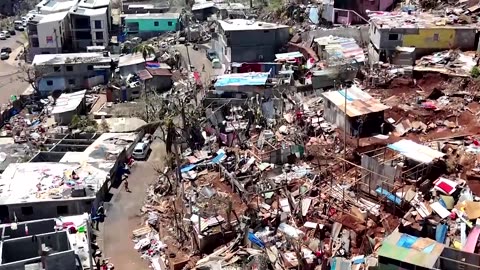 Drone reveals devastation in Mayotte after cyclone wreaks havoc