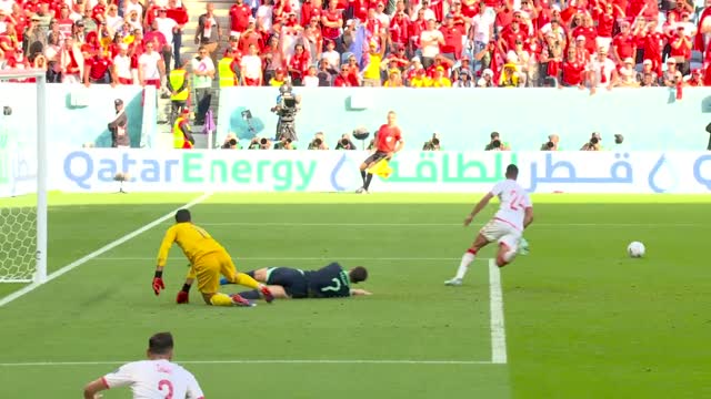 Magic header from Duke! Tunisia v Australia FIFA World Cup Qatar 2022