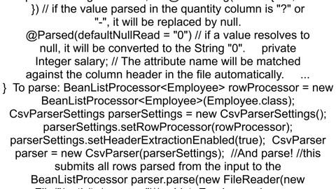 How to map csv file to pojo class in java