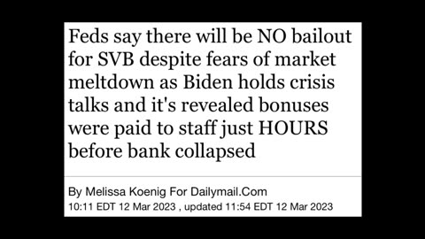 Fed says banking secure all deposits protected. SVB looking for buyer.
