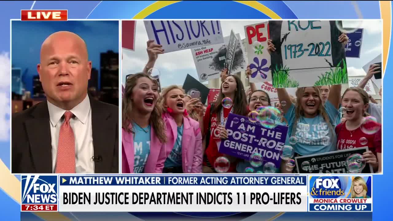 Biden DOJ weaponized against pro-life activists: Former AG Matthew Whitaker