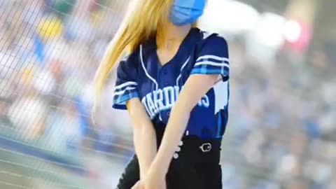 #Cheerleader Wearing #Shorts Dancing at a #Baseball Game in #Chinese Style