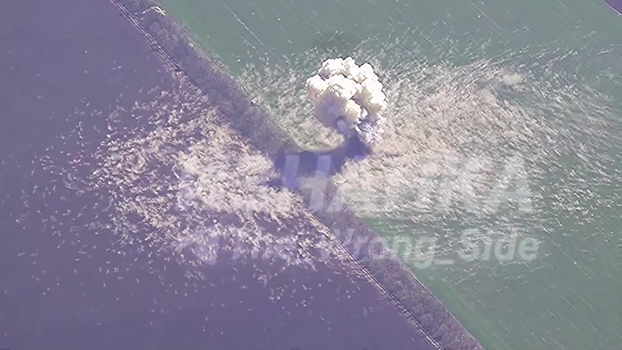 Russian missile with large amount of shrapnel against Ukrainian S-300V radar & launcher. Krivoy Rog.