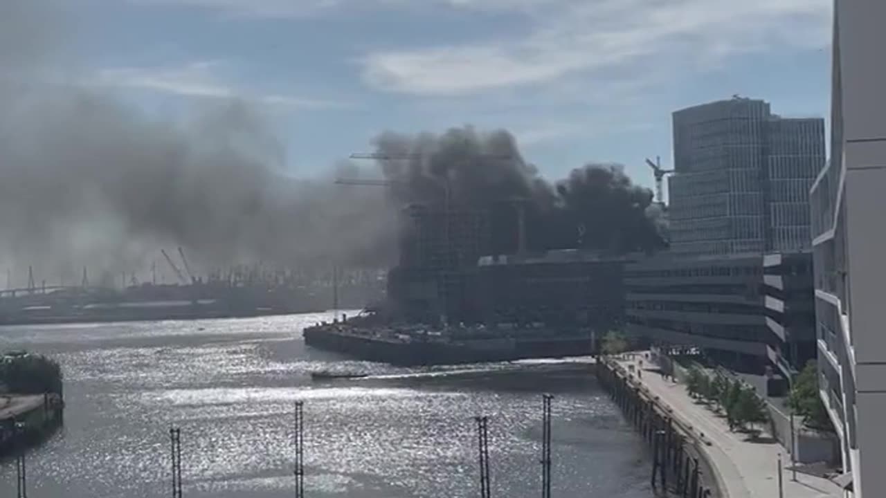 Major fire with explosions in Hamburg, Germany.