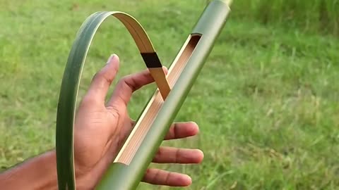 Bamboo craft with new dijayan slingshot #archery #hunting #sword #diy #automobile #bambooshoot