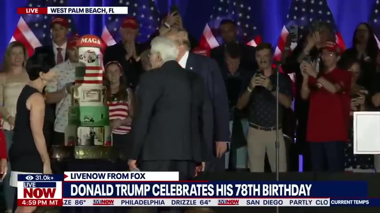 Donald Trump celebrates 78th birthday with speech to supporters - LiveNOW from FOX