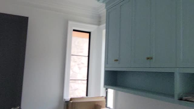 Custom home full wall panels spray fine finish