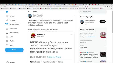 PELOSI BUYS 10,000 SHARES OF RADIATION SICKNESS DRUG MANUFACTURER