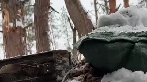 Ukrainian Trenches Filled Halfway with Frozen Mud