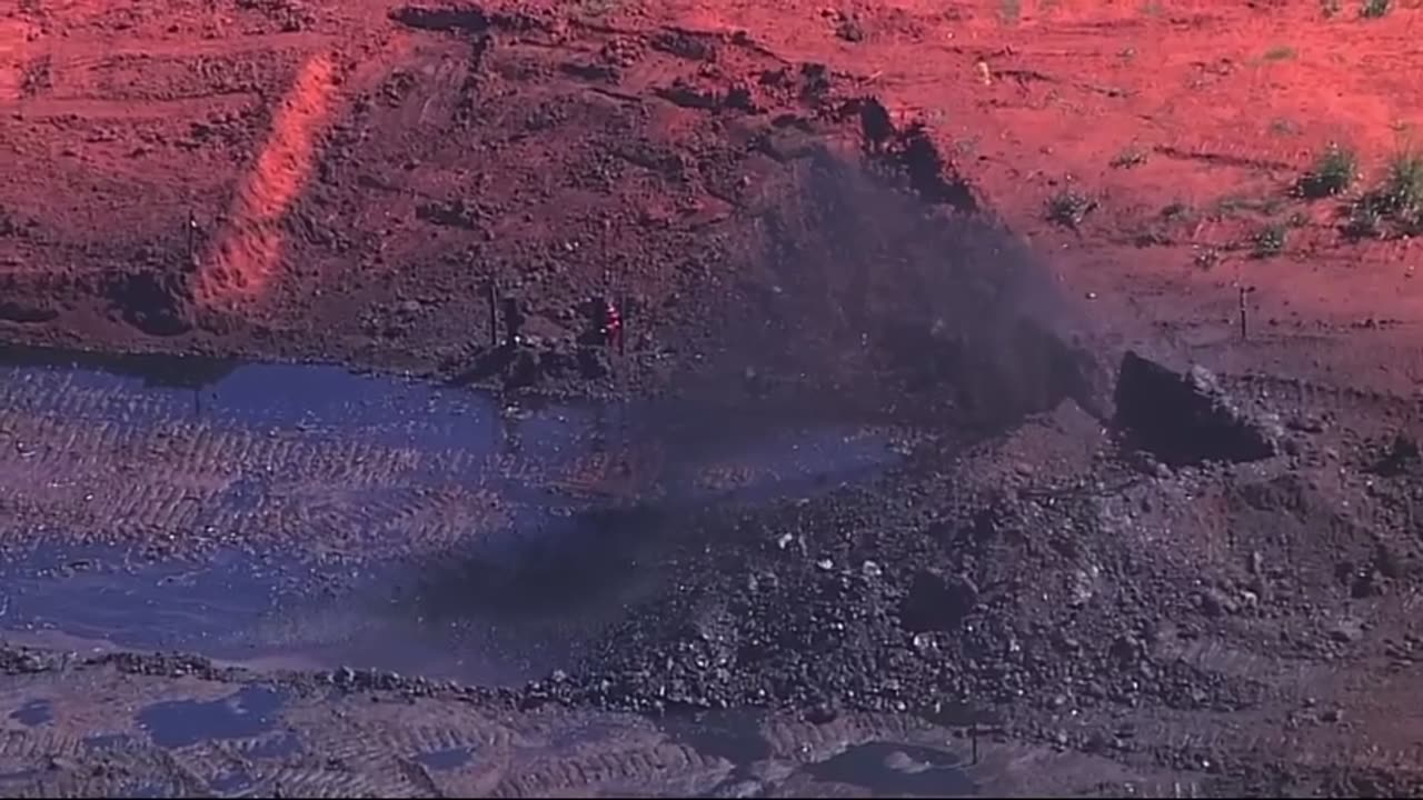 Oklahoma - Oil Shooting out of the Ground after Construction Accident