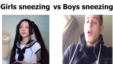 girls sneezing vs boys sneezing