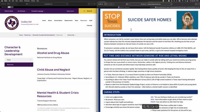 Godley ISD runs 2 SEL websites - deleted once made aware to parents, why?