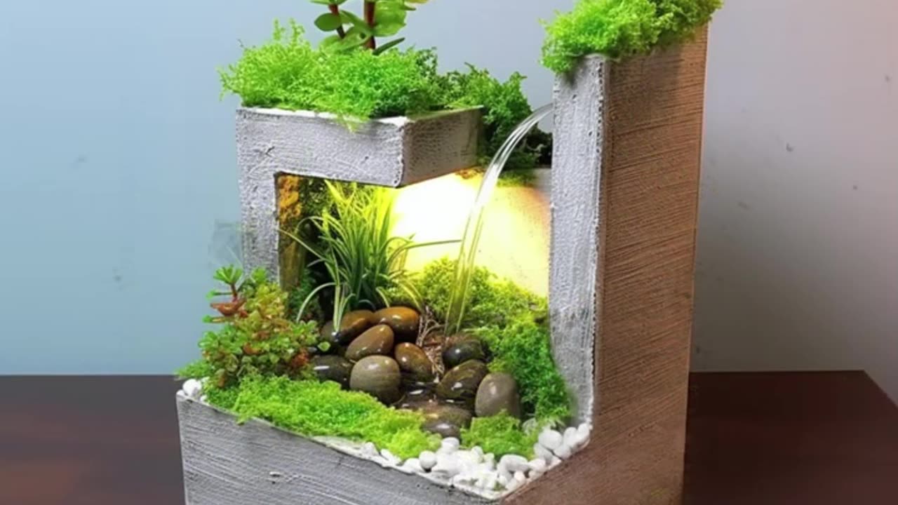 DIY Indoor Mini Waterfall NZ- Easy Styrofoam and cement paste tutorial