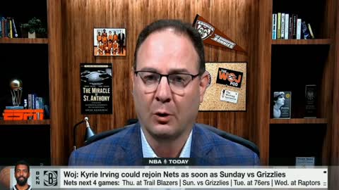 NBA TODAY _ WOJ [BREAKING NEWS] Kyrie Irving returns to Nets after Grizzlies game, maintains career