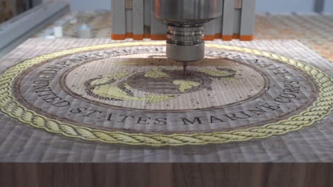 Marine Corps board. CNC wood inlay. BroinwooD.8